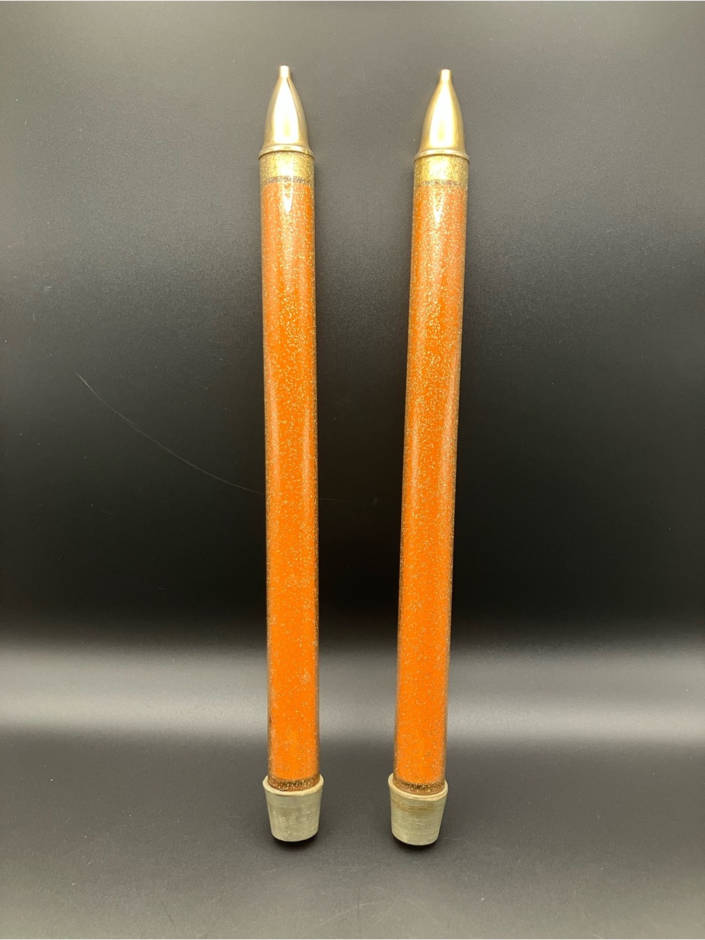 Vintage Orange and Gold Glitter Oil Candles